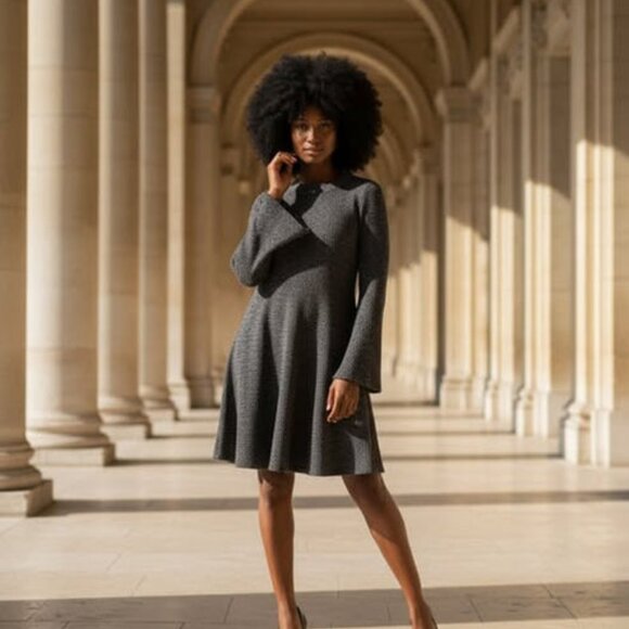 GREY SWEATER DRESS - Picture 1 of 3